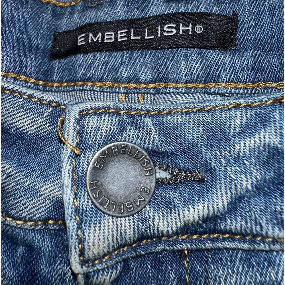 Men's 32x32 Distressed Denim Jeans‎ Embellish Light Wash - Picture 2 of 5